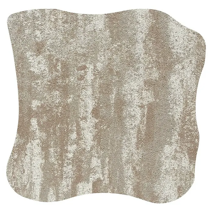 Trittstein Step by Step - 35 x 35 x 3,5 cm, Tundra, Beton - Nahaufnahme eines Pflastersteins mit beiger Farbe und unregelmäßiger Form, ideal für Garten- und Landschaftsbauprojekte.