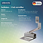 Solavento Dachhaken Solavento (Breite: 100 mm, Aluminium, 3 x verstellbar, Geeignet für: Schrägdach) | BAUHAUS