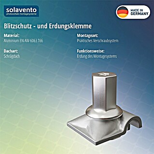 Solavento Erdungsklemme (Aluminium, Geeignet für: Schrägdach)