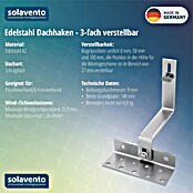 Solavento Dachhaken Solavento (Breite: 140 mm, Edelstahl, 3x verstellbar, Geeignet für: Schrägdach) | BAUHAUS