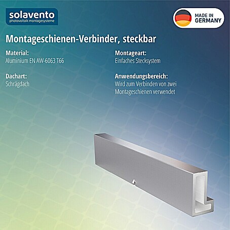 Solavento Schienenverbinder Solavento (Aluminium, Geeignet für: Schrägdach)