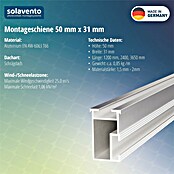 Solavento Montageschiene Solavento (2.400 x 31 x 50 mm, Silber, Geeignet für: Schrägdach) | BAUHAUS