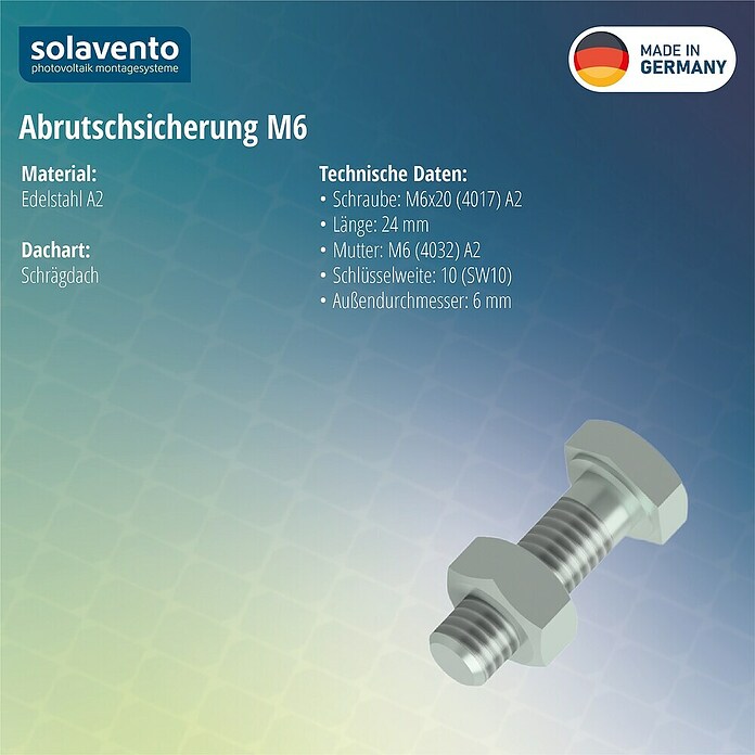 Solavento Abrutschsicherung Solavento (Durchmesser: 6 mm, Geeignet für: Schrägdach) | BAUHAUS