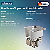 Solavento Mittelklemme (Aluminium, Silber, Geeignet für: Schrägdach) | BAUHAUS