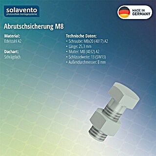Solavento Abrutschsicherung Solavento (Durchmesser: 8 mm, Geeignet für: Schrägdach)