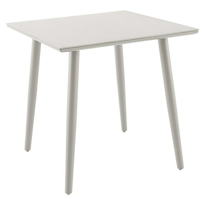 Sunfun Solo Balkontisch (L x B x H: 74 x 74 x 74 cm, Aluminium, Sintered Stone, Light-Greige) | BAUHAUS