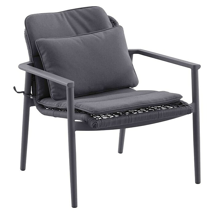 Sunfun Loungemöbel-Set Solo Rope (5 -tlg., Aluminium/Polyrattan/Olefin, Night-Grey) | BAUHAUS