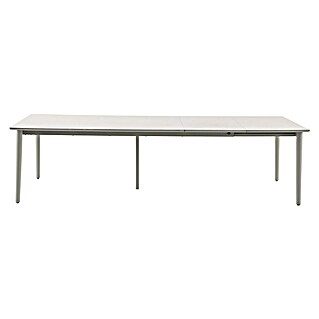 Sunfun Solo Gartentisch (L x B x H: 230 x 100 x 76,5 cm, Aluminium, Sintered Stone, Light-Greige, Ausziehbar)