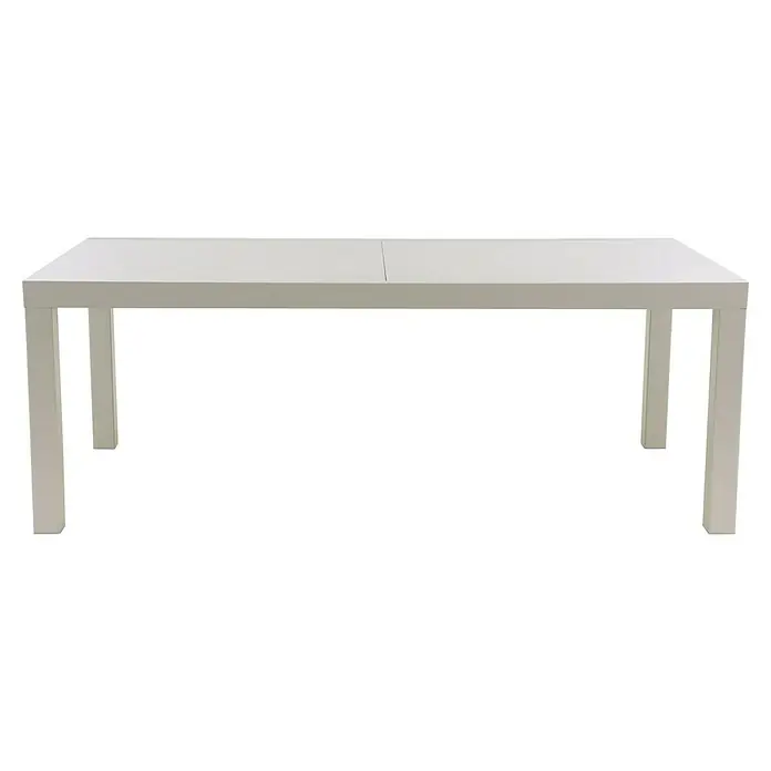 Sunfun Maja Gartentisch Stone - L x B x H: 300 x 100 x 74 cm, Aluminium, Sintered Stone, Ausziehbar, Light-Greige - Ein weißer Esstisch mit einer glatten Oberfläche und vier stabilen Beinen, ideal für moderne Esszimmer.