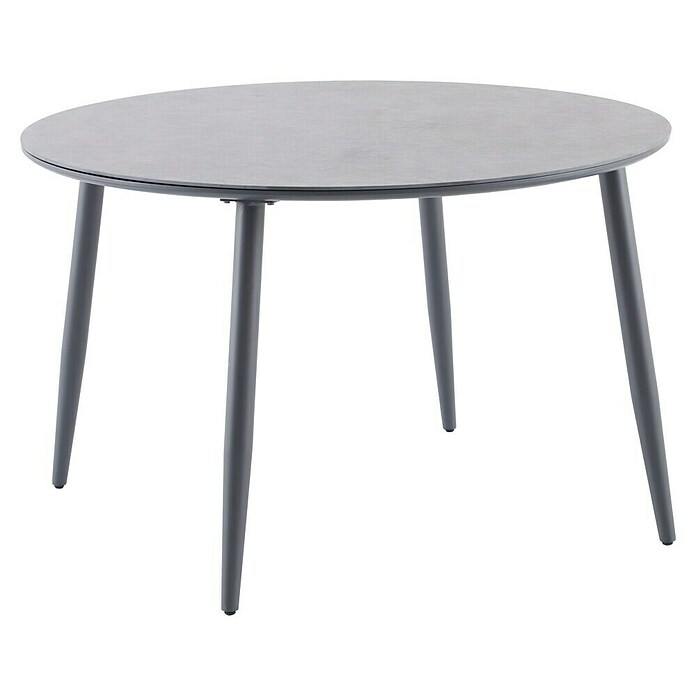 Sunfun Gartenmöbel-Set Solo Rope (9 -tlg., Aluminium/Sintered Stone/Polyrattan/Olefin, Night-Grey, Stapelbar) | BAUHAUS