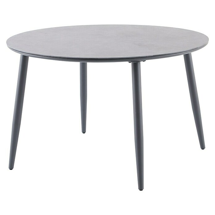 Sunfun Solo Gartentisch rund (Ø x H: 120 x 74 cm, Aluminium, Sintered Stone, Night-Grey) | BAUHAUS
