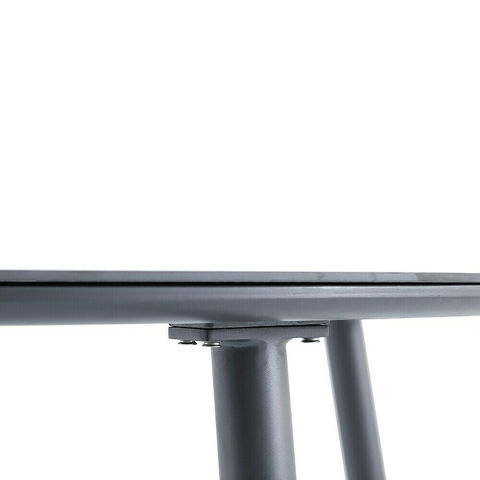 Sunfun Solo Gartentisch rund (Ø x H: 120 x 74 cm, Aluminium, Sintered Stone, Night-Grey) | BAUHAUS