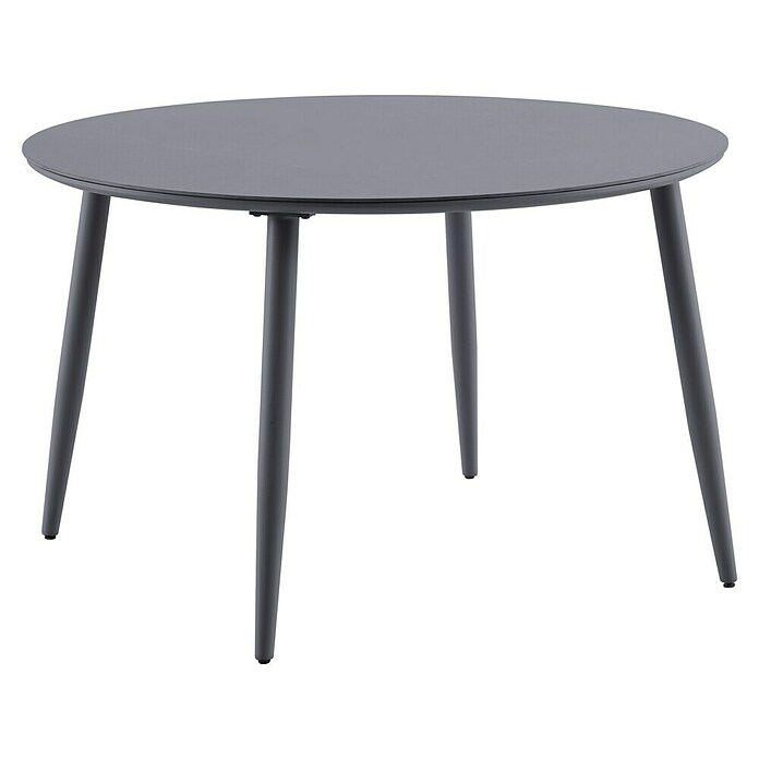 Sunfun Solo Gartentisch rund (Ø x H: 120 x 74 cm, Aluminium, Sintered Stone, Night-Grey) | BAUHAUS