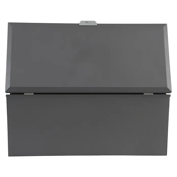 Sunfun Lumar Aufbewahrungsbox - L x B x H: 58 x 132 x 60 cm, Stahl, Night-Grey - Graue Gartenbox mit aufklappbarem Deckel, ideal zur Aufbewahrung von Gartengeräten und Spielzeug im Außenbereich.