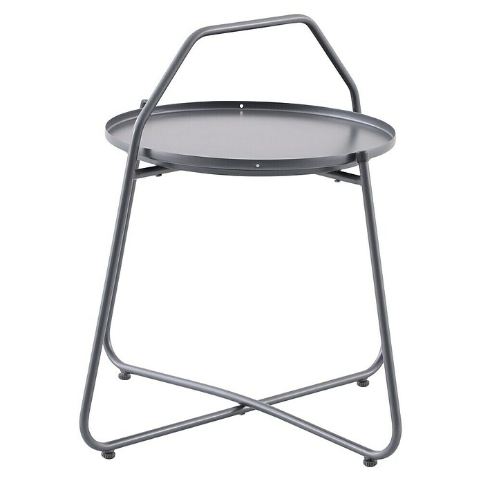 Sunfun Melina Garten-Beistelltisch rund (Ø x H: 60 x 57,5 cm, Stahl, Night-Grey) | BAUHAUS