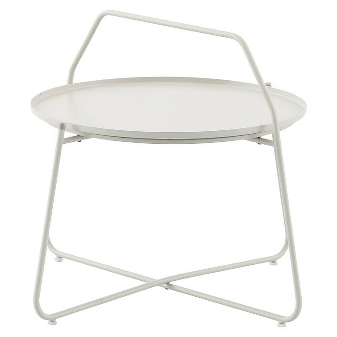 Sunfun Melina Garten-Beistelltisch rund (Ø x H: 80 x 60,5 cm, Stahl, Light-Greige) | BAUHAUS
