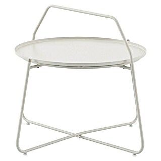Sunfun Melina Garten-Beistelltisch rund (Ø x H: 80 x 60,5 cm, Stahl, Light-Greige)
