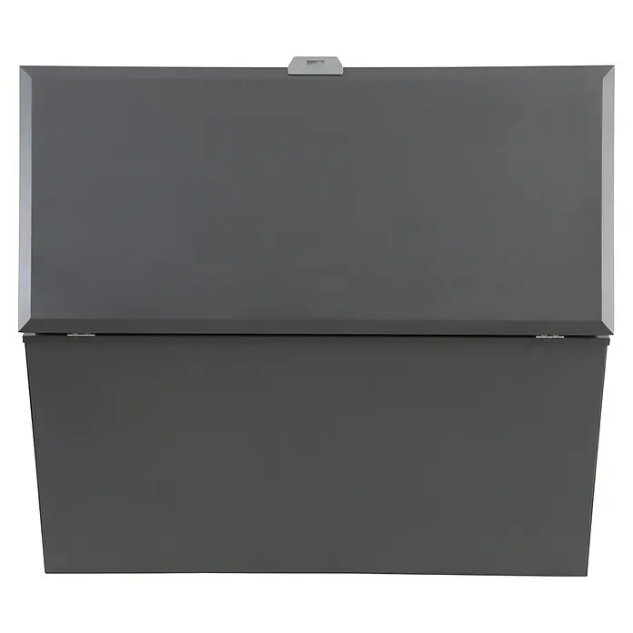Sunfun Lumar Aufbewahrungsbox - L x B x H: 80 x 160 x 72 cm, Stahl, Night-Grey - Ansicht von oben einer wetterfesten Aufbewahrungsbox aus Stahl, die sich ideal für die Aufbewahrung im Freien eignet.