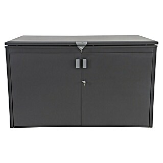 Sunfun Lumar Garten-Aufbewahrungsbox (L x B x H: 122 x 202 x 110 cm, Night-Grey, Stahl)