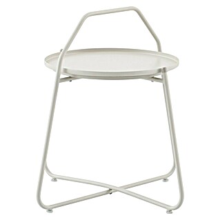 Sunfun Melina Garten-Beistelltisch rund (Ø x H: 60 x 57,5 cm, Stahl, Light-Greige)