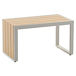 Sunfun Solo Mesa auxiliar de jardín (L x An x Al: 73 x 38,5 x 41 cm, Aluminio, Beige claro)