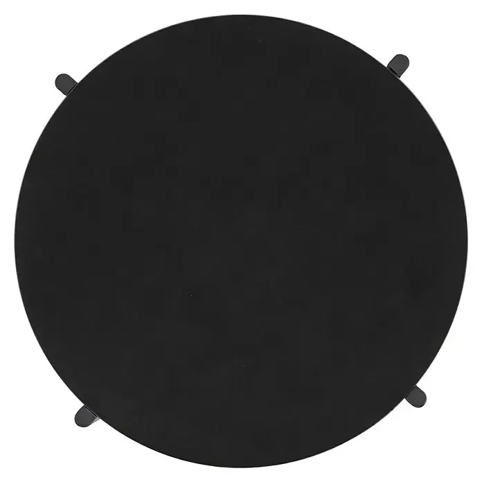 Sunfun Solo Garten-Beistelltisch rund - Ø x H: 65 x 108 cm, Stahl, Night-Grey - Dunkelgraue runde Tischplatte mit vier kleinen Halteklammern am Rand.