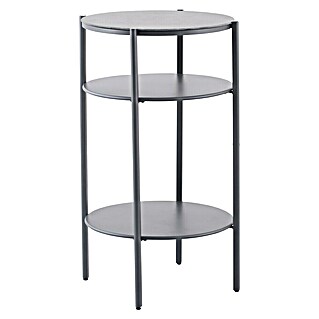 Sunfun Solo Mesa auxiliar de jardín redonda (Ø x Al: 65 x 108 cm, Acero, Gris)