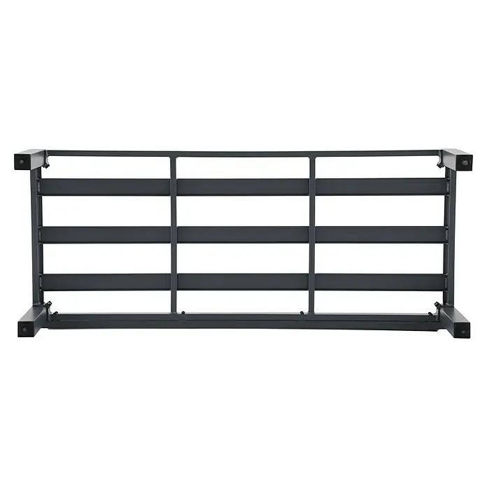 Sunfun Maja Loungesofa - B x T x H: 140 x 67 x 65 cm, Aluminium, Night-Grey - Ein graues, quaderförmiges Metallgestell mit rechteckigen Öffnungen, das für Lagerzwecke oder als Basis für Konstruktionen verwendet werden kann.