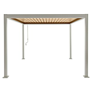Sunfun Milos Lamellenpavillon (B x T: 294 x 294 cm, Farbe Gestell: Light-Greige, Aluminium)