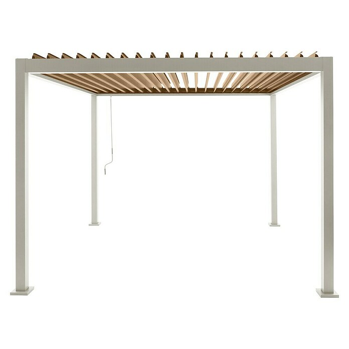 Sunfun Milos Lamellenpavillon (B x T: 294 x 294 cm, Farbe Gestell: Light-Greige, Aluminium) | BAUHAUS