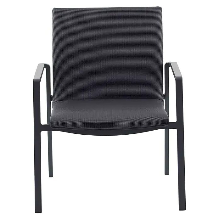 Sunfun Lumar Loungesessel - L x B x H: 64 x 78,5 x 67 cm, Aluminium, Textil, Night-Grey - Grauer Loungesessel mit Armlehnen und Stoffbezug, ideal für Wartebereiche oder Büros, bietet Komfort und modernes Design.