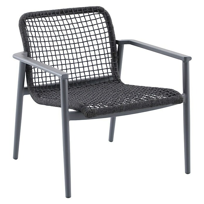 Sunfun Solo Rope Loungesessel Rope (B x T x H: 69,5 x 74 x 72 cm, Aluminium, Kunststoff, Night-Grey) | BAUHAUS