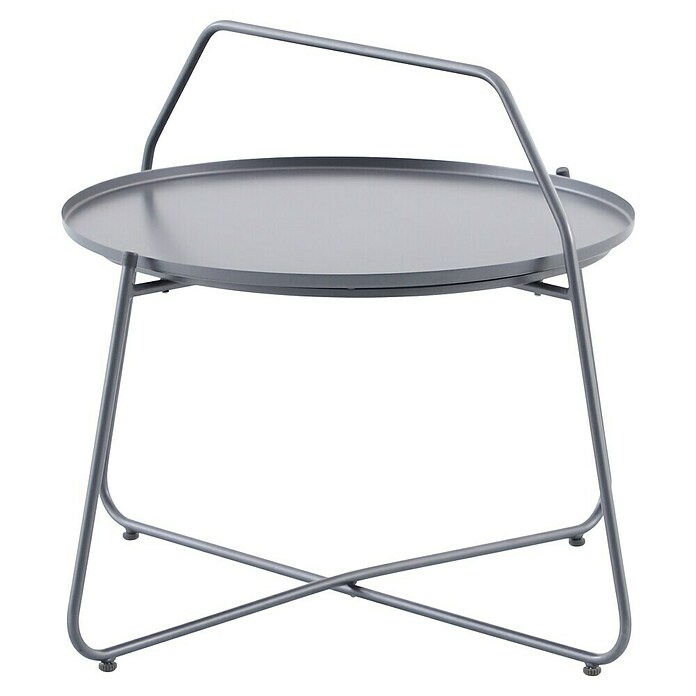 Sunfun Melina Garten-Beistelltisch rund (Ø x H: 80 x 60,5 cm, Stahl, Night-Grey) | BAUHAUS