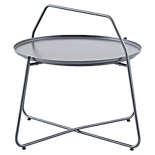 Sunfun Melina Garten-Beistelltisch rund (Ø x H: 80 x 60,5 cm, Stahl, Night-Grey)
