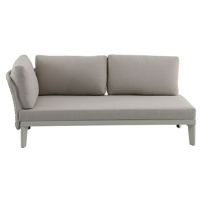 Sunfun Solo Conjunto de muebles chaise lounge + sofá + mesa (3 pzs., Gris claro) | BAUHAUS