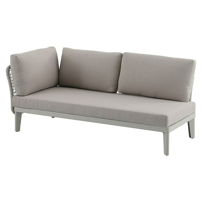 Sunfun Solo Conjunto de muebles chaise lounge + sofá + mesa (3 pzs., Gris claro) | BAUHAUS