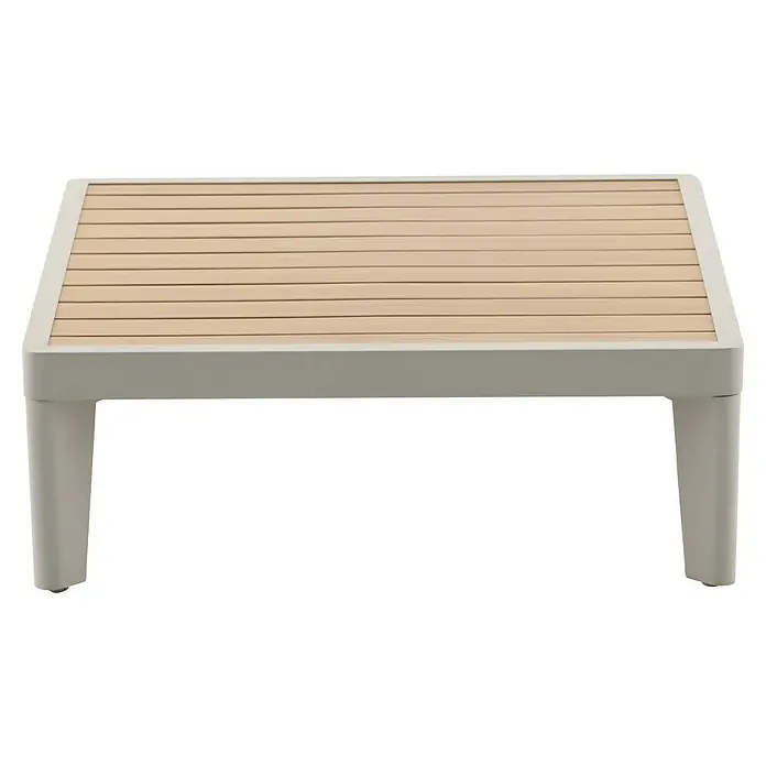 Sunfun Loungemöbel-Set Solo Rope I - 3 -tlg., Aluminium/Kunststoff/Olefin, Light-Greige - Dieser moderne Tisch mit Lattenrost und schlankem, weißem Rahmen ist eine stilvolle Ergänzung für jeden Raum.