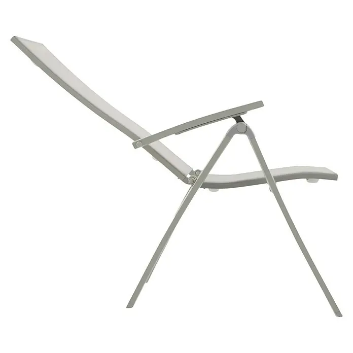 Sunfun Maja Garten-Positionssessel - Aluminium, Textilen, Rückenlehne verstellbar, Light-Greige, B x T x H: 61 x 68 x 110 cm - Bequemer, verstellbarer grauer Liegestuhl für entspannte Stunden im Freien oder im Haus. Perfekt zum Relaxen und Sonnenbaden.