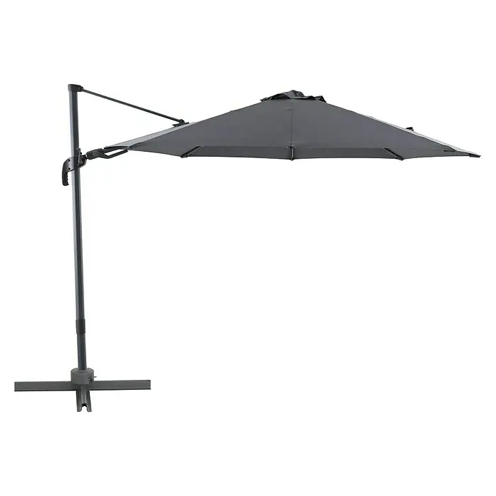 Sunfun Ampelschirm rund Capri - Anthrazit, Durchmesser Bespannung: 300 cm - Der elegante, graue Sonnenschirm spendet Schatten. Ideal für Garten, Terrasse oder Balkon und ein toller Hingucker!