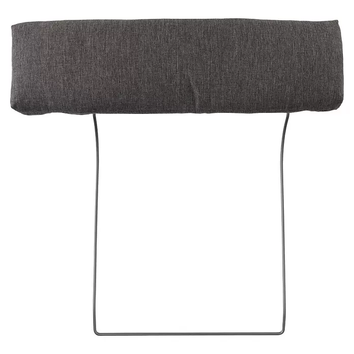 Sunfun Loungemöbel-Set Lumar - 9 -tlg., Aluminium, Teak, Night-Grey - Graue Stoff-Stuhllehne mit dünnem Metallrahmen.