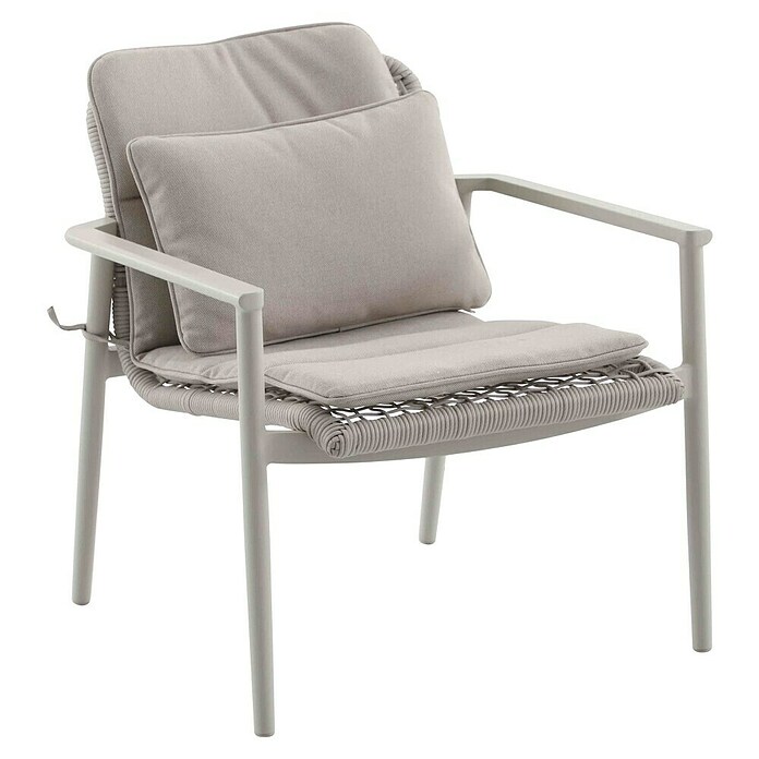 Sunfun Loungemöbel-Set Solo Rope/Sarah (4 -tlg., Aluminium/Polyrattan/Stahl, Light-Greige) | BAUHAUS