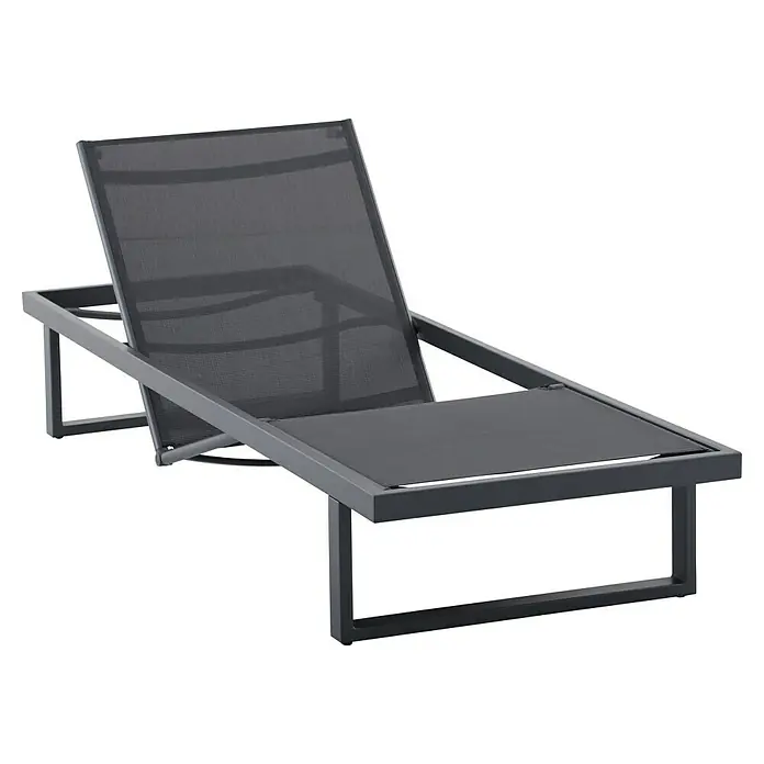 Sunfun Lumar Gartenliege - L x B: 200 x 72,5 cm, Night-Grey, Aluminium, Rückenlehne verstellbar - Graue Sonnenliege mit verstellbarer Rückenlehne, ideal für den Garten oder die Terrasse. Robust und stilvoll für entspannte Stunden im Freien.