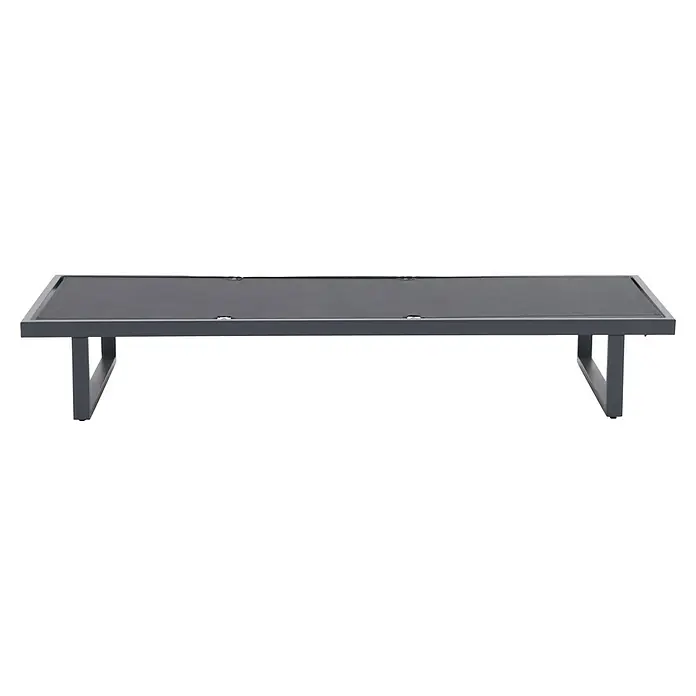 Sunfun Lumar Gartenliege - L x B: 200 x 72,5 cm, Night-Grey, Aluminium, Rückenlehne verstellbar - Grauer Gartentisch mit rechteckiger, perforierter Tischplatte und einem stabilen, modernem Untergestell für den Außenbereich.
