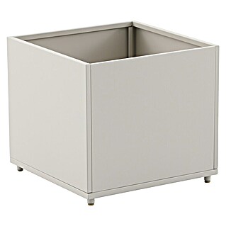 Sunfun Lumar Pflanzkübel eckig (Außenmaß (L x B x H): 50 x 50 x 45 cm, Stahl, Light-Greige)