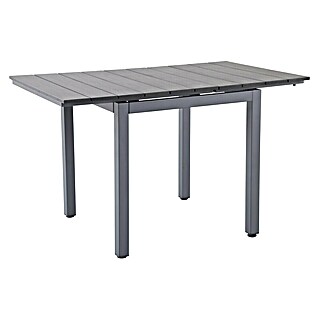 Sunfun Maja Gartentisch (L x B x H: 75 x 74,5 x 75 cm, Aluminium/Polywood, Night-Grey, Ausziehbar)