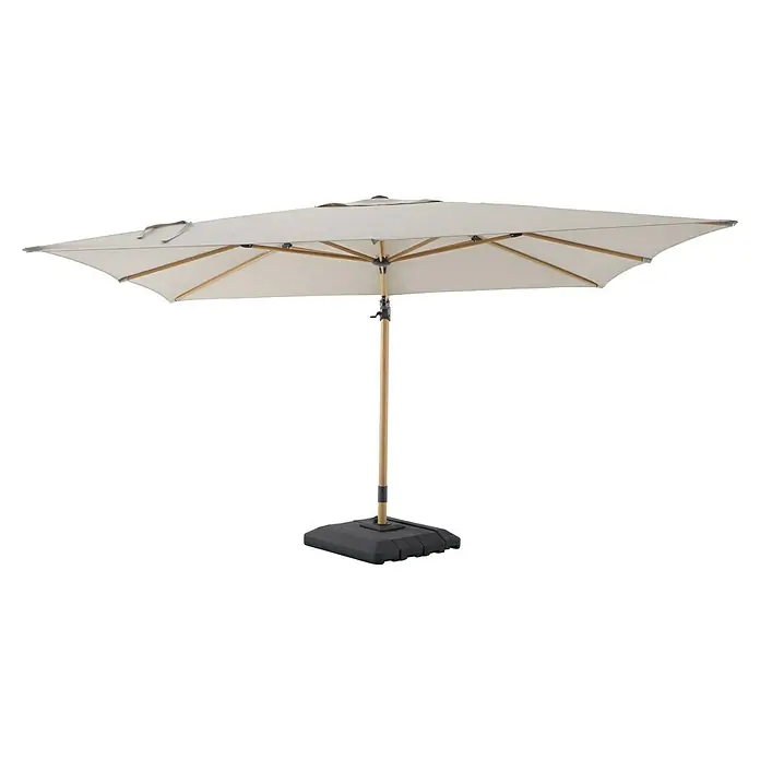 Sunfun Parasol de jardín Capri - Crudo, 300 x 350 cm, Aluminio - Sombrilla de exterior con base robusta, ideal para jardines, terrazas o balcones. Proporciona sombra y protección solar.