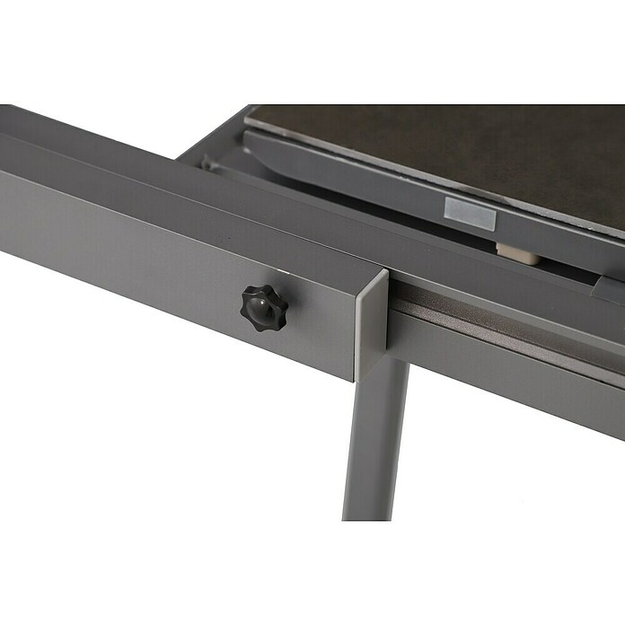 Sunfun Solo Gartentisch (L x B x H: 230 x 100 x 76,5 cm, Aluminium, Sintered Stone, Night-Grey, Ausziehbar) | BAUHAUS