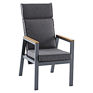 Sunfun Maja Garten-Positionssessel Deluxe (L x B x H: 78 x 60 x 105 cm, Night-Grey, Rückenlehne verstellbar)