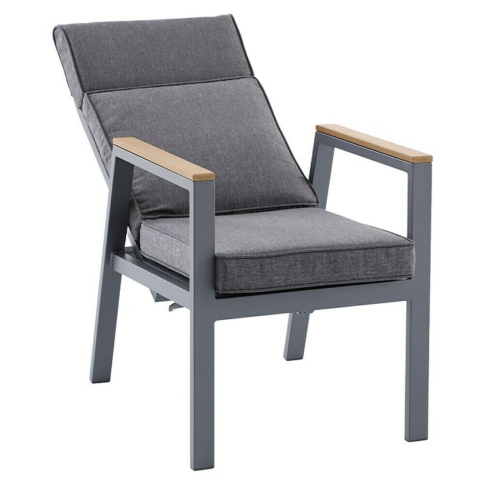 Sunfun Maja Vrtni pozicijski stol Deluxe  (Nastavljivo naslonjalo, Antracitne barve, Š x G x V: 60 x 78 x 105 cm) | 8350 - Stühle Textilen | ICAB - Sommermöbel Stühle | ICA - Sommermöbel | IC - Freizeit im Garten | I - Stadtgarten | BAUHAUS