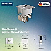 Solavento Mittelklemme (Aluminium, Silber, Geeignet für: Schrägdach) | BAUHAUS